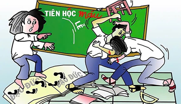 Hình ảnh về bạo lực học đường: Học sinh bị đe dọa và cướp đồ