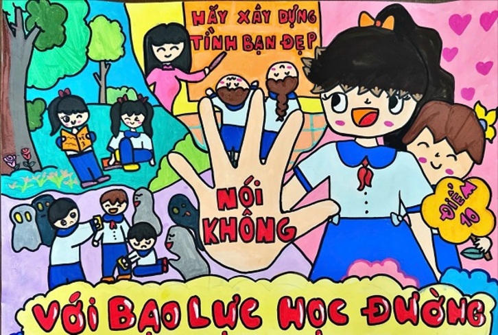Poster bạo lực học đường - Lời kêu gọi bảo vệ an toàn trường học