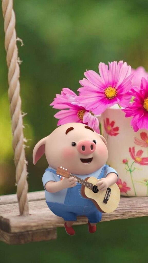 19+ hình con lợn cute, đáng yêu và ngộ nghĩnh được nhiều người yêu thích 1 Hình con lợn cute đang vui đùa trong khung cảnh thiên nhiên